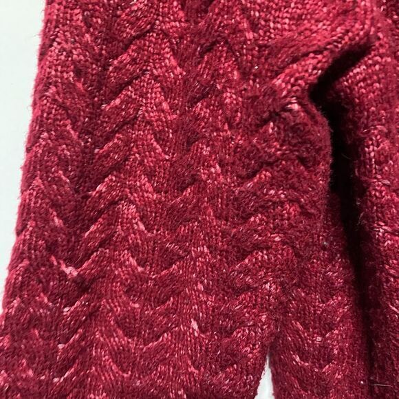 Michael Kors Sweater Women XL Wine Red Long Sleeve Cableknit Turtleneck Pullover - Picture 8 of 12